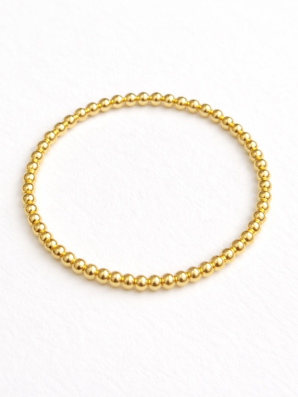 Gold Beaded Stretch Bracelet Set  of 3 - Elegant Women’s Jewelry - Picture 3 of 8